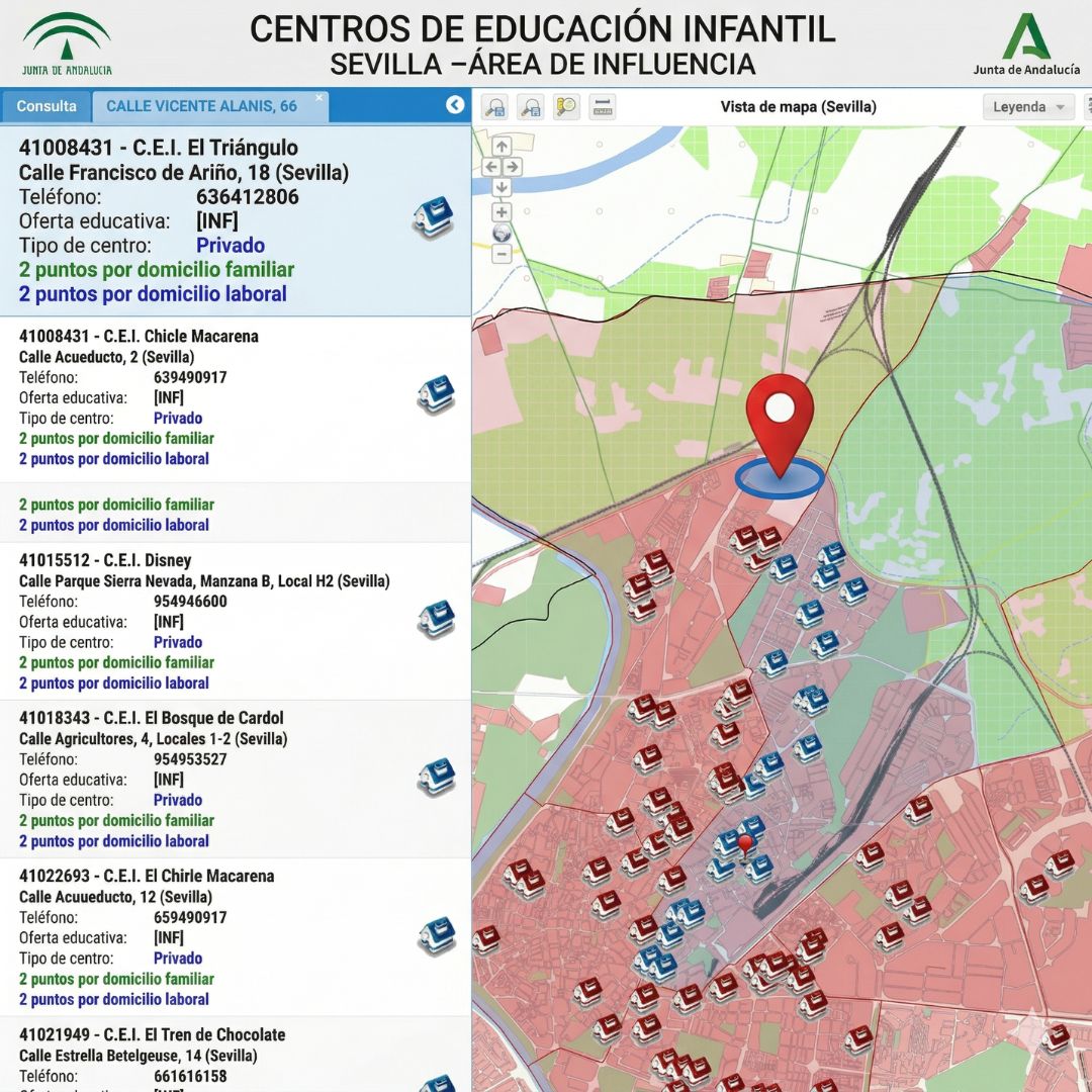 Mapa del área de influencia del C.E.I. El Triángulo
